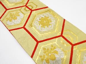 アンティーク　亀甲に華紋織り出し袋帯（着用可）